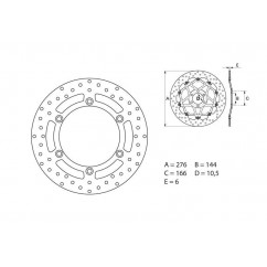 Disque de frein BREMBO Oro rond fixe