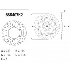 Disque de frein BREMBO Oro rond fixe