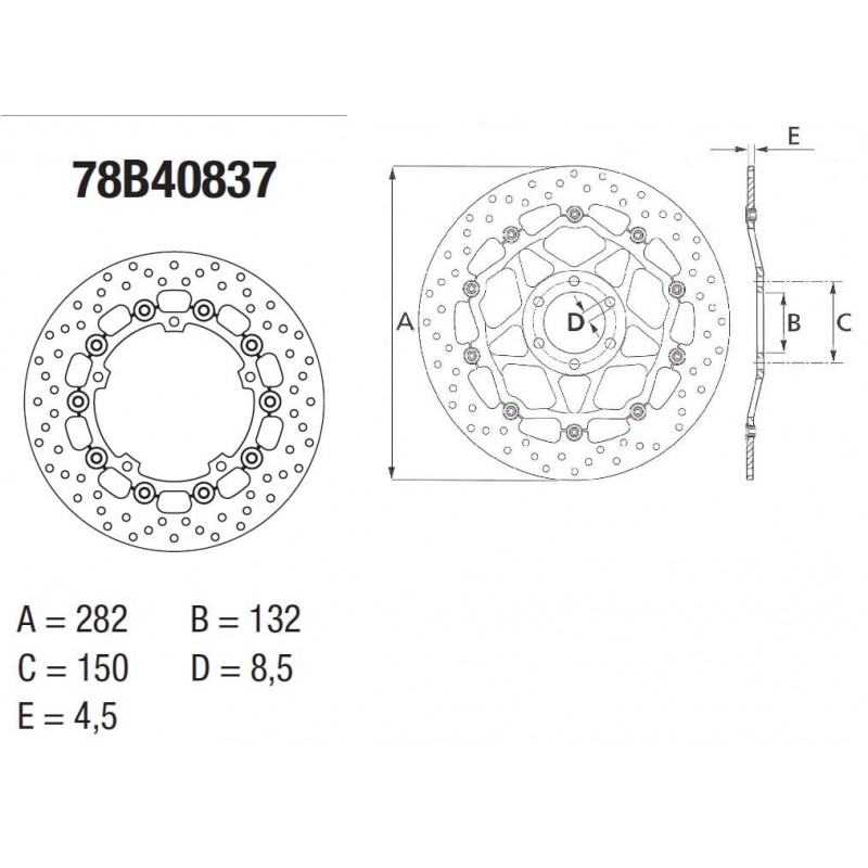 Disque de frein BREMBO Oro rond flottant