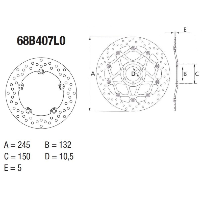 Disque de frein BREMBO Oro rond fixe