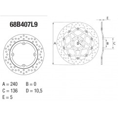 Disque de frein BREMBO Oro rond fixe