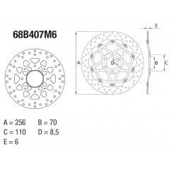 Disque de frein BREMBO Oro rond fixe