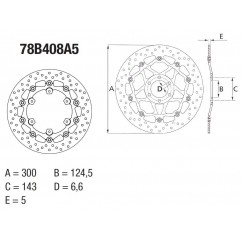 Disque de frein BREMBO Oro rond flottant