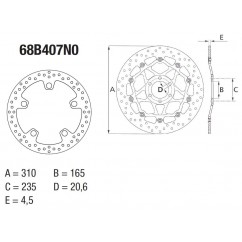 Disque de frein BREMBO Oro rond fixe