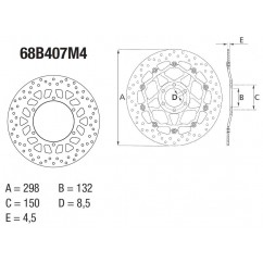 Disque de frein BREMBO Oro rond fixe