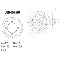 Disque de frein BREMBO Oro rond fixe