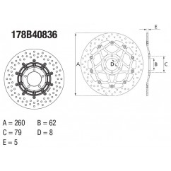 Disque de frein BREMBO Oro rond flottant