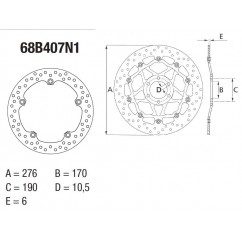 Disque de frein BREMBO Oro rond fixe