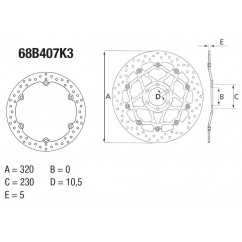 Disque de frein BREMBO Oro rond fixe