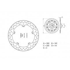 Disque de frein BREMBO Oro rond fixe