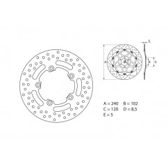 Disque de frein BREMBO Oro rond fixe