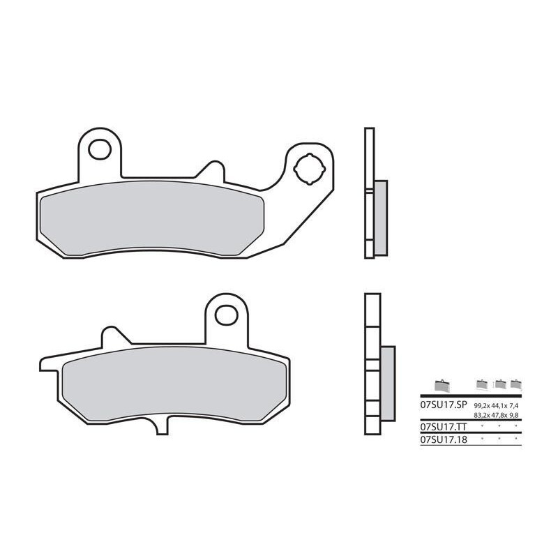 Plaquettes de frein BREMBO 07SU17SP métal fritté