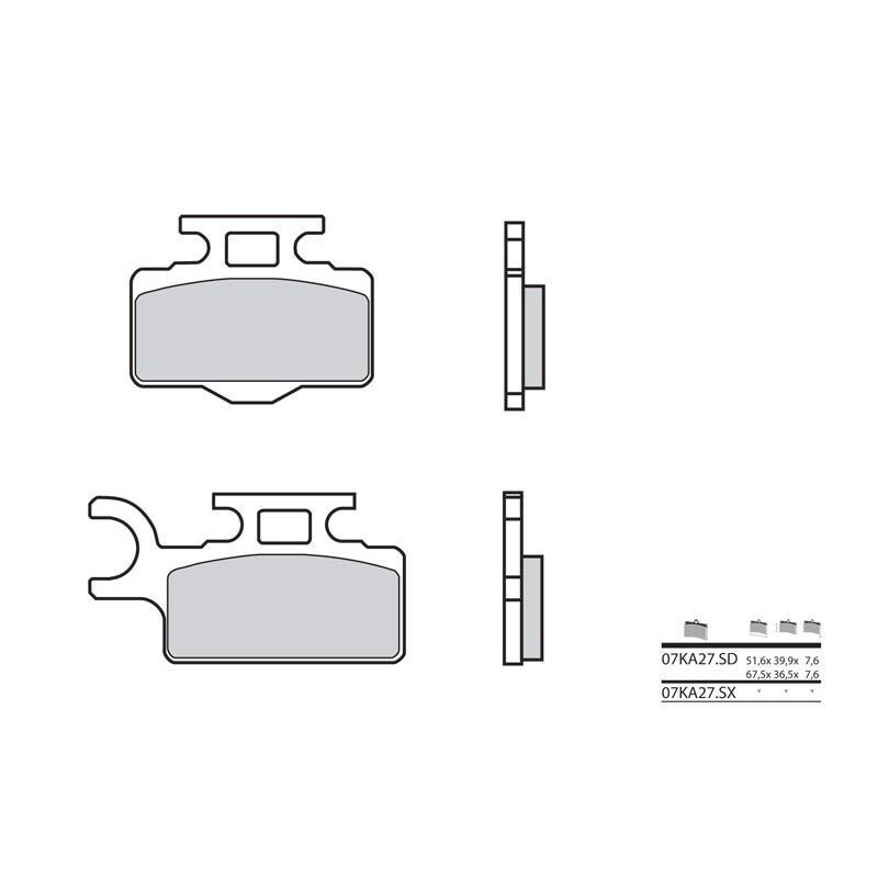 Plaquettes de frein BREMBO 07KA27SX métal fritté