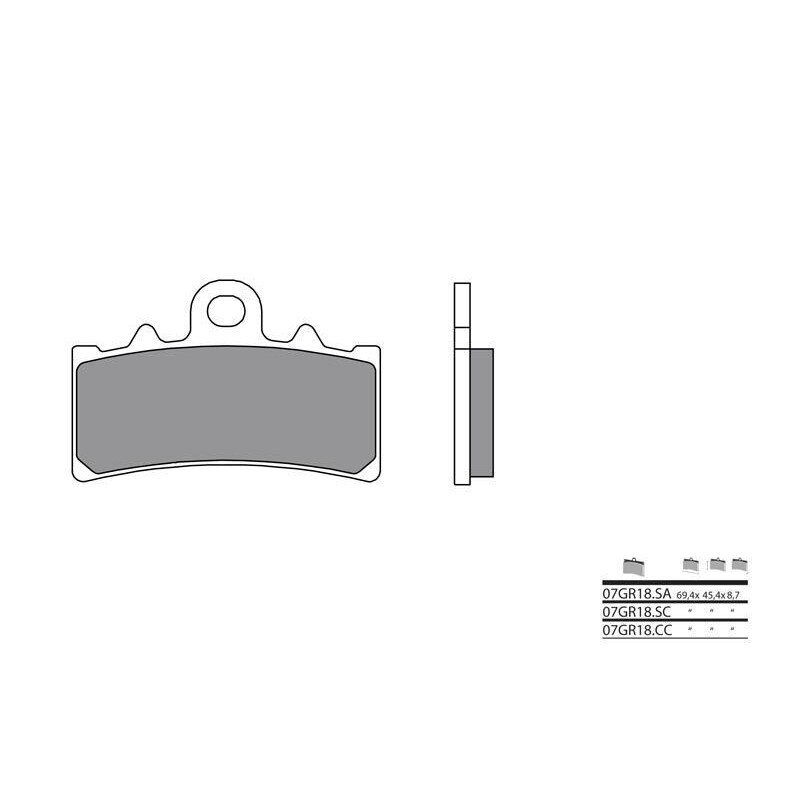 Plaquettes de frein BREMBO 07GR18CC carbone céramique