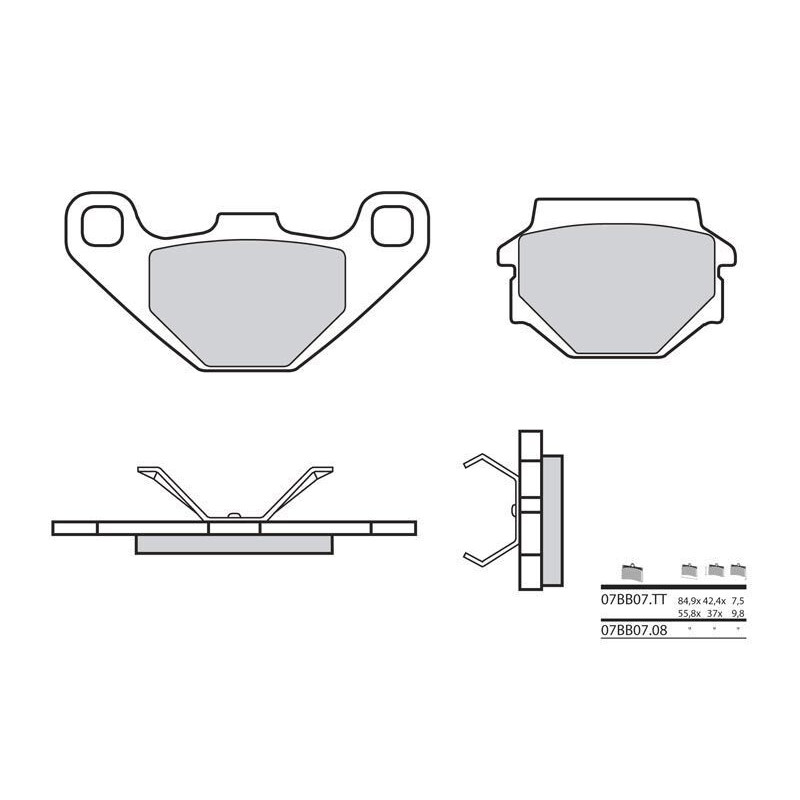 Plaquettes de frein BREMBO 07BB0708 organique