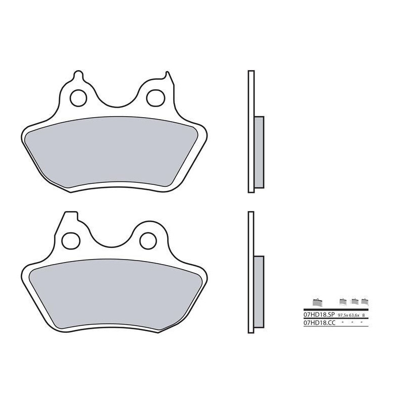 Plaquettes de frein BREMBO 07HD18SP métal fritté