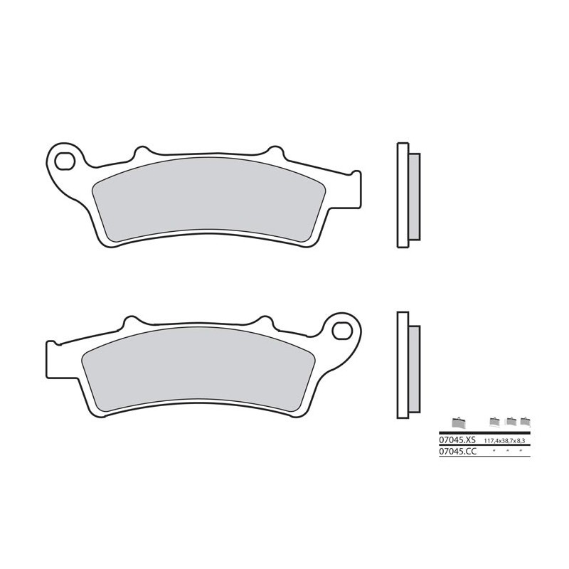 Plaquettes de frein BREMBO 07045XS carbone céramique organique