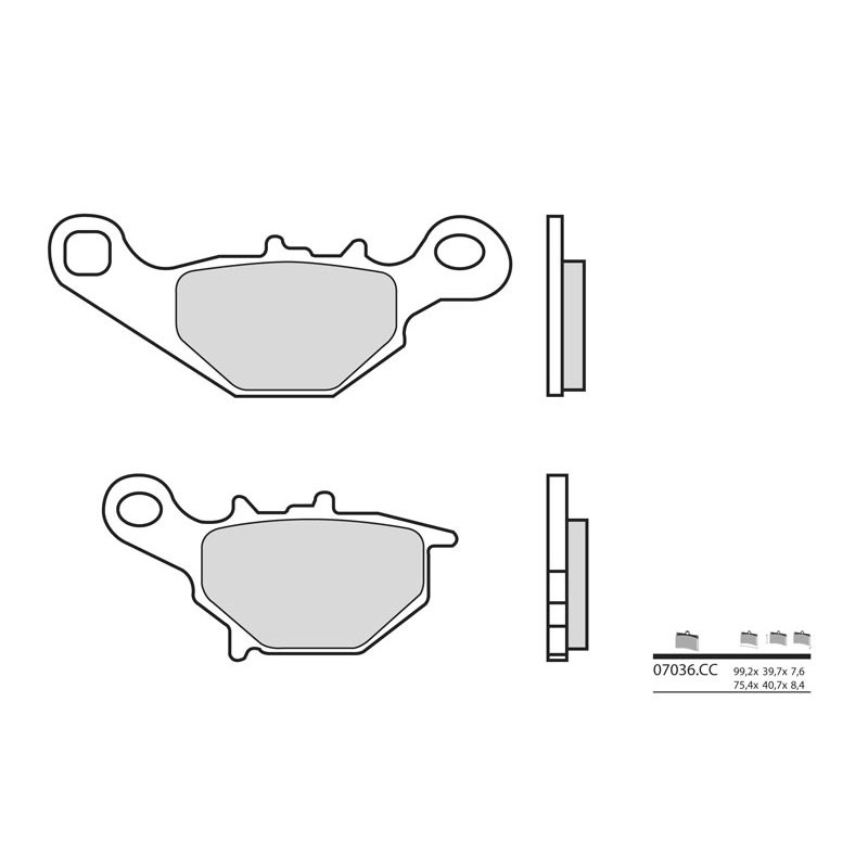 Plaquettes de frein BREMBO 07036CC carbone céramique