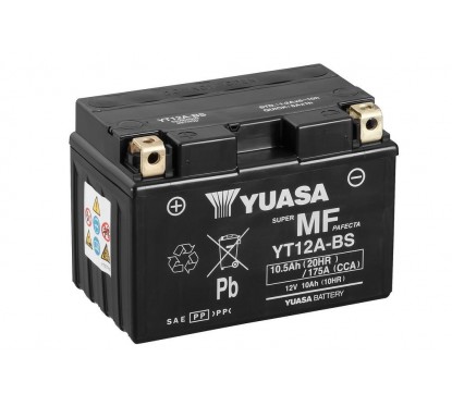 Batterie YUASA YT12A-BS sans entretien livrée avec pack acide