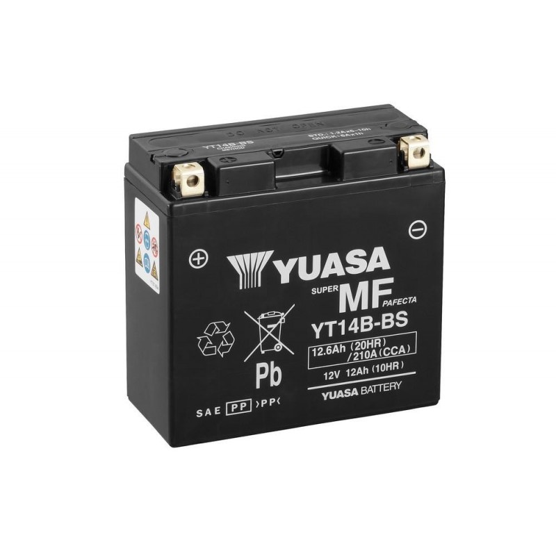 Batterie YUASA YT14B-BS sans entretien livrée avec pack acide