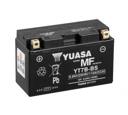 Batterie YUASA YT7B-BS sans entretien livrée avec pack acide