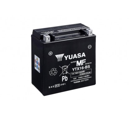 Batterie YUASA YTX16-BS sans entretien livrée avec pack acide