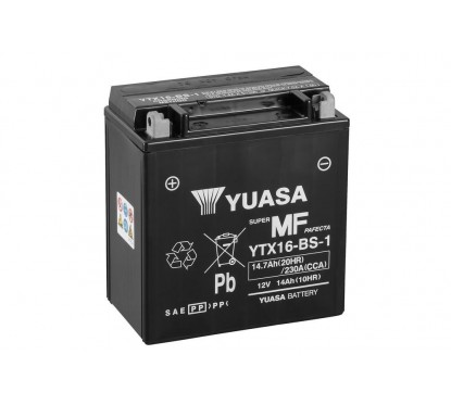 Batterie YUASA YTX16-BS-1 sans entretien livrée avec pack acide