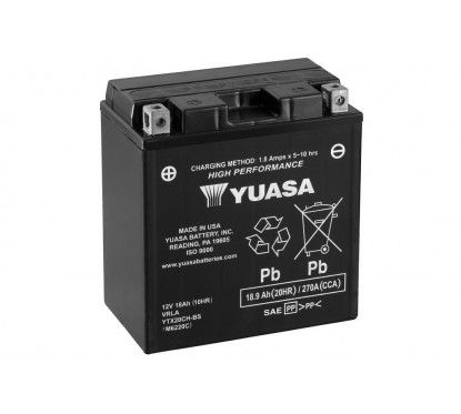 Batterie YUASA YTX20CH-BS sans entretien livrée avec pack acide