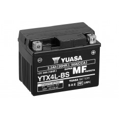 Batterie YUASA YTX4L-BS sans entretien livrée avec pack acide