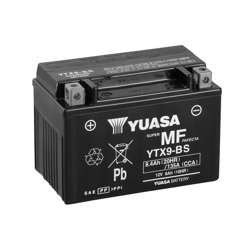 Batterie YUASA YTX9-BS sans entretien livrée avec pack acide