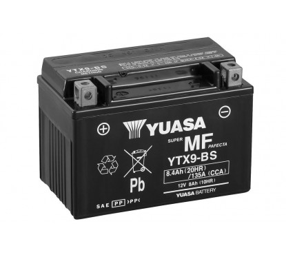 Batterie YUASA YTX9-BS sans entretien livrée avec pack acide