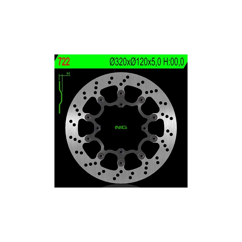 Disque de frein avant gauche NG 722 rond fixe