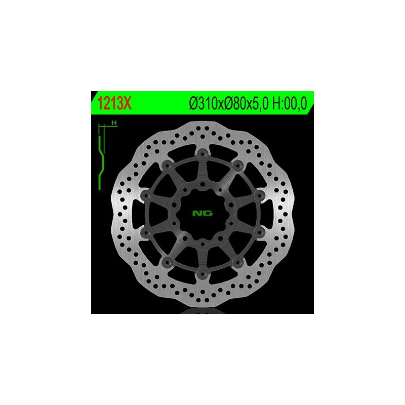 Disque de frein avant NG 1213X rond flottant Kawasaki