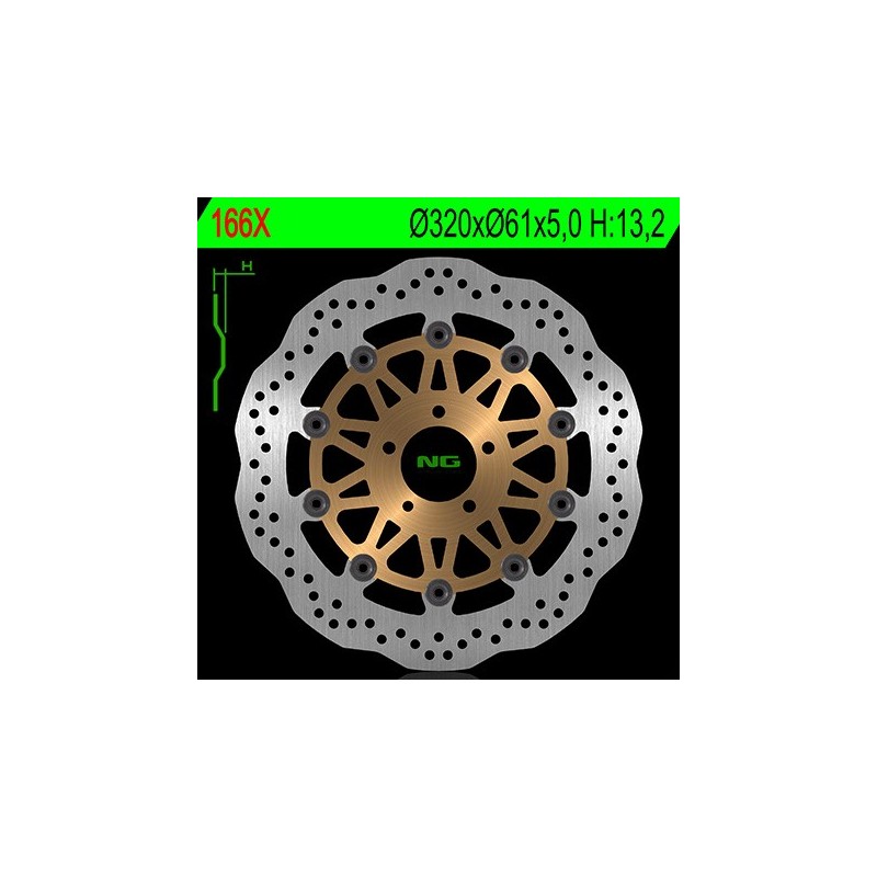 Disque de frein avant NG 166X pétale flottant Kawasaki