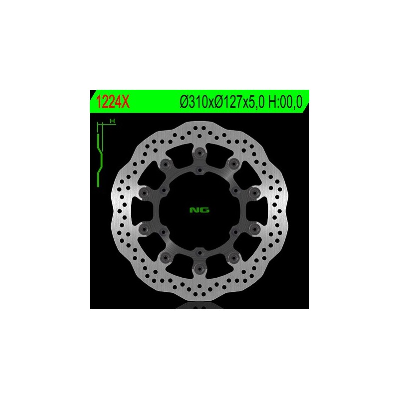 Disque de frein avant gauche NG 1224X pétale flottant