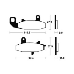 Plaquettes de frein TECNIUM MF126 métal fritté