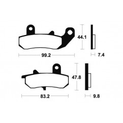 Plaquettes de frein TECNIUM MR135 métal fritté