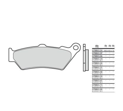 Plaquettes de frein origine BREMBO - 07BB03 90 - Organique