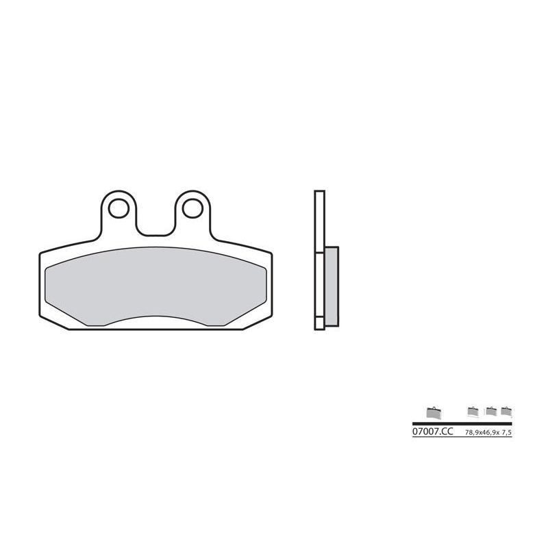 Plaquettes de frein BREMBO - 07007CC - Carbone céramique avant