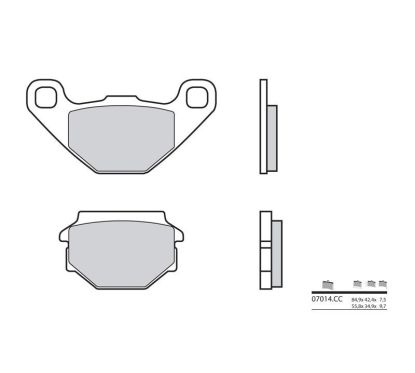 Plaquettes de frein BREMBO - 07014CC - Carbone céramique avant