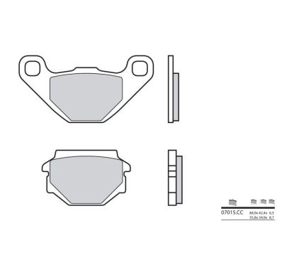 Plaquettes de frein BREMBO - 07015CC - Carbone céramique arrière