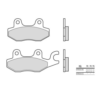Plaquettes de frein BREMBO - 07033XS - Métal fritté arrière