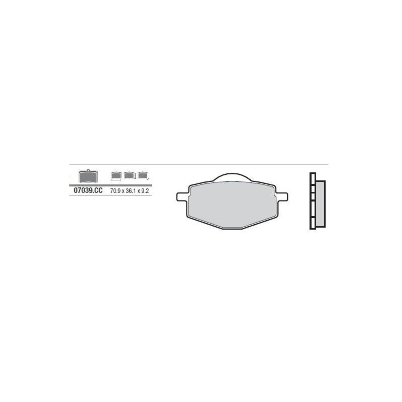 Plaquettes de frein BREMBO - 07039CC - Carbone céramique avant/arrière