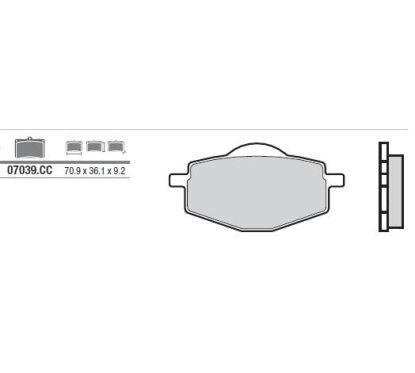 Plaquettes de frein BREMBO - 07039CC - Carbone céramique avant/arrière