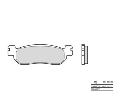 Plaquettes de frein BREMBO - 07043XS - Métal fritté arrière