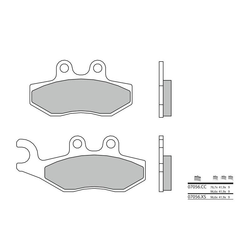 Plaquettes de frein BREMBO - 07056XS - Métal fritté avant