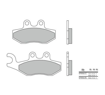 Plaquettes de frein BREMBO - 07056XS - Métal fritté avant