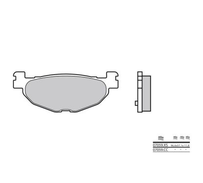 Plaquettes de frein BREMBO - 07059XS - Métal fritté arrière