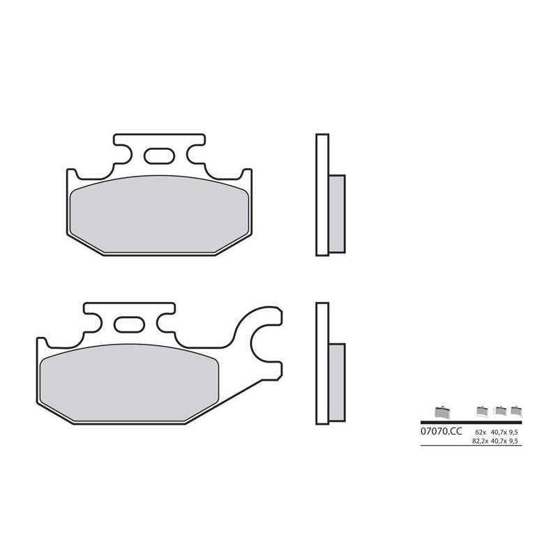 Plaquettes de frein BREMBO - 07070CC - Carbone céramique avant