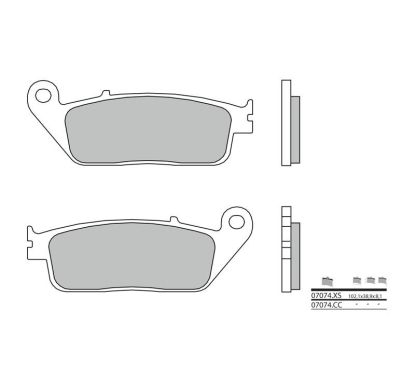 Plaquettes de frein BREMBO - 07074XS - Métal fritté avant